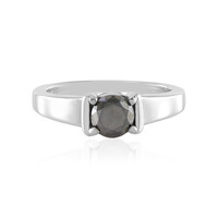 Schwarzer Brillant-Silberring