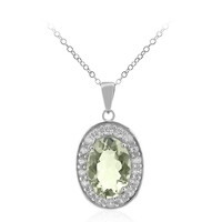 Grüner Amethyst-Silberhalskette