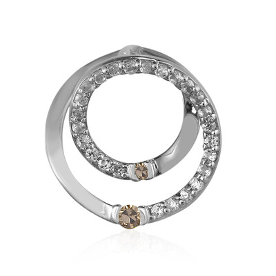 I2 Champagner-Diamant-Silberanhänger