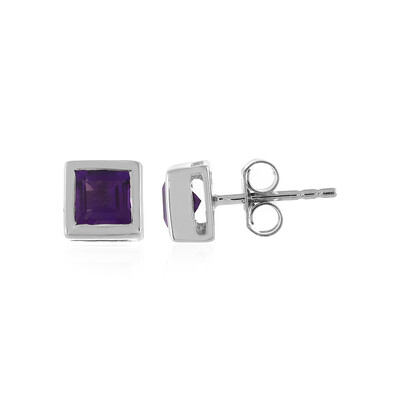 Sambia-Amethyst-Silberohrringe