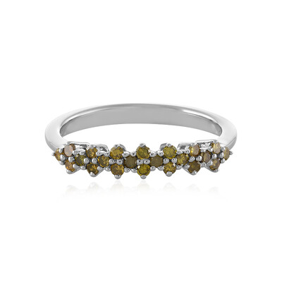 Gelber I1 Diamant-Silberring