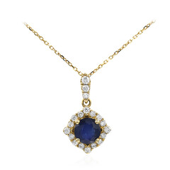 Blauer Ceylon-Saphir-Goldhalskette