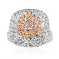 Pinkfarbener I1 Diamant-Goldring (CIRARI)