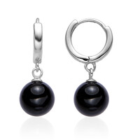 Schwarzer Onyx-Silberohrringe