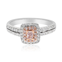 Pinkfarbener I1 Diamant-Goldring (CIRARI)