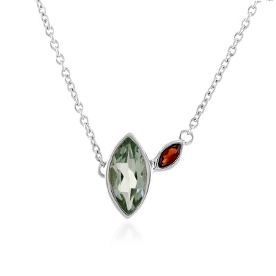 Grüner Amethyst-Silbercollier