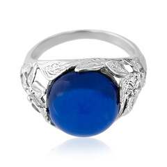 Blauer Kolumbianischer Bernstein-Silberring