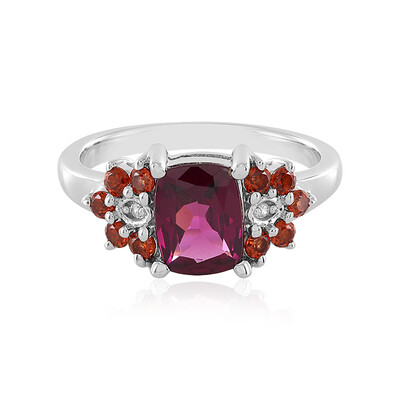 Magenta-Granat-Silberring