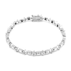 Weißer Topas-Silberarmband