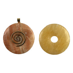 Donutset Baryt und Oranger Kalzit