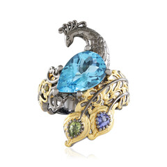 Blauer Topas-Silberring (Gems en Vogue)