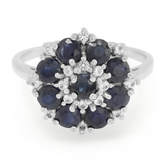 Blauer Saphir-Silberring