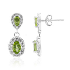 Burmesischer Peridot-Silberohrringe