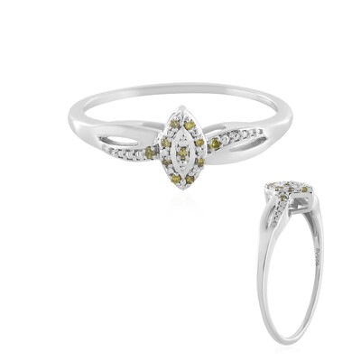 Gelber SI1 Diamant-Silberring