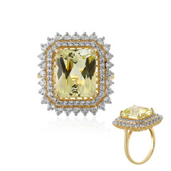 Kanariengelber Kunzit-Goldring