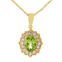 Peridot-Silberhalskette