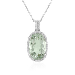 Grüner Amethyst-Silberhalskette