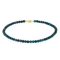 Neonblauer Apatit-Silberhalskette
