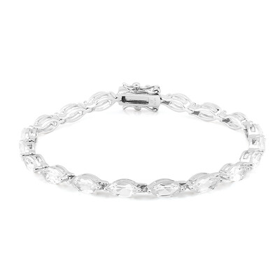 Weißer Topas-Silberarmband