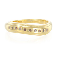 Roter Cognac-Diamant-Silberring