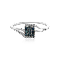 Blauer I2 Diamant-Silberring