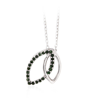 Grüner I3 Diamant-Silbercollier