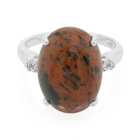 Mahagoni-Obsidian-Silberring