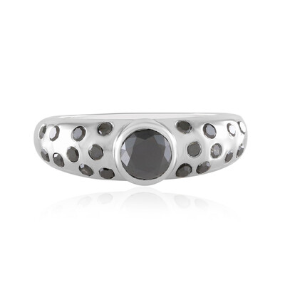 Schwarzer Brillant-Goldring