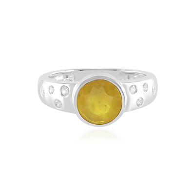 Gelber Madagaskar-Saphir-Silberring