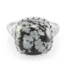 Schneeflocken-Obsidian-Silberring