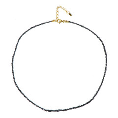 Schwarzer Diamant-Silberhalskette