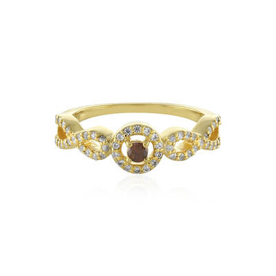 I3 Cognac-Diamant-Silberring