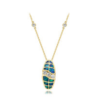 Lightning Ridge-Schwarzer Opal-Goldhalskette (CIRARI)
