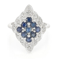 Blauer Saphir-Silberring