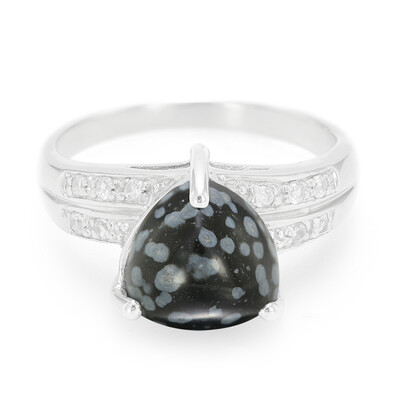 Schneeflocken-Obsidian-Silberring