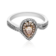 Pinkfarbener I1 Diamant-Goldring