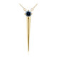 Blauer SI2 Brillant-Goldhalskette (de Melo)