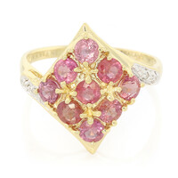 Nicht erhitzter Padparadscha-Saphir-Goldring (AMAYANI)