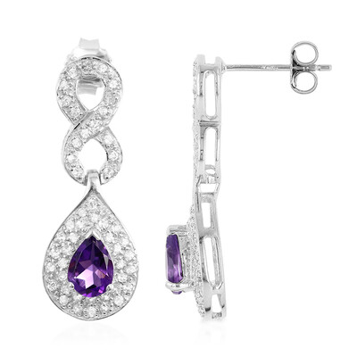 Sambia-Amethyst-Silberohrringe