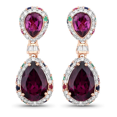 Magenta-Granat-Goldohrringe (SUHANA)