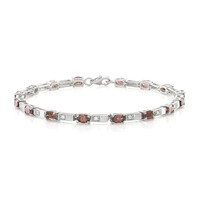 Roter Zirkon-Silberarmband