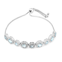 Schweizblauer Topas-Silberarmband
