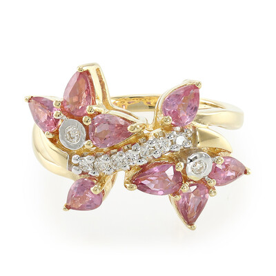 Nicht erhitzter Padparadscha-Saphir-Goldring (AMAYANI)