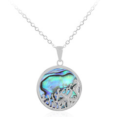 Abalone-Muschel-Silberhalskette