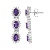 Sambia-Amethyst-Silberohrringe