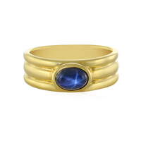 Blauer Stern-Saphir-Silberring