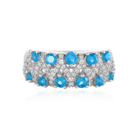 Neonblauer Apatit-Silberring