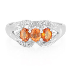 Oranger Saphir-Silberring