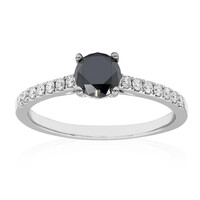 Schwarzer Brillant-Platinring
