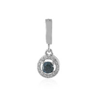 Blauer I3 Diamant-Silberanhänger